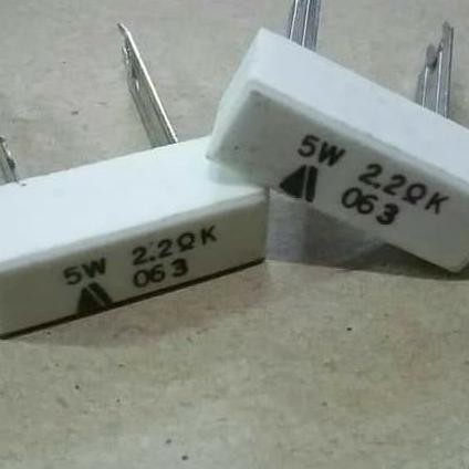 Resistor 5Watt 5 Watt 2K2 2.2K Ohm Kaki Gepeng RTRAVO2 dijamin