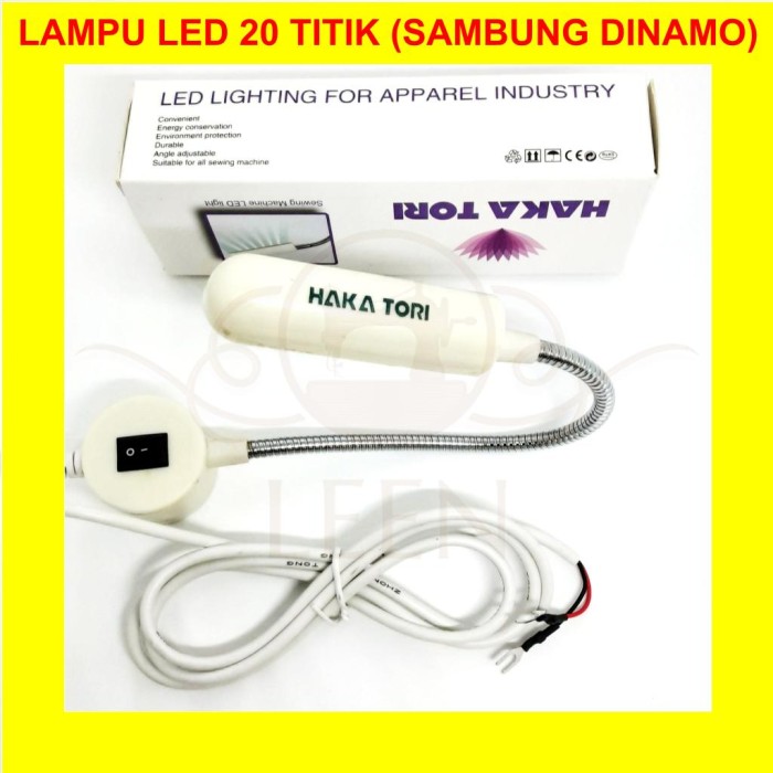 Lampu LED Putih 20 titik ke Dinamo (MAGNETIK) GRADE A Mesin Jahit LEEN