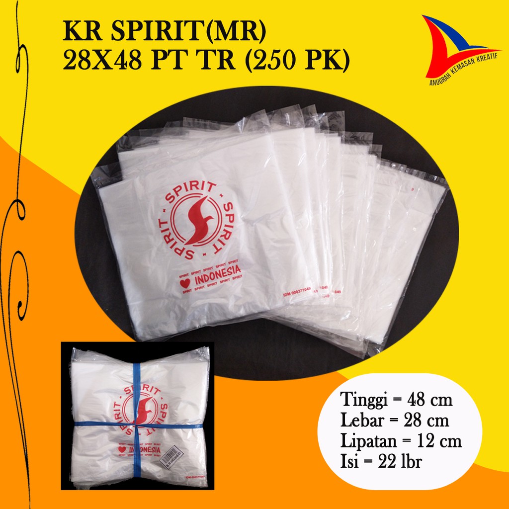 Kantong Kresek Spirit (Mr) 28x48 Warna Polos Isi 20 Lembar