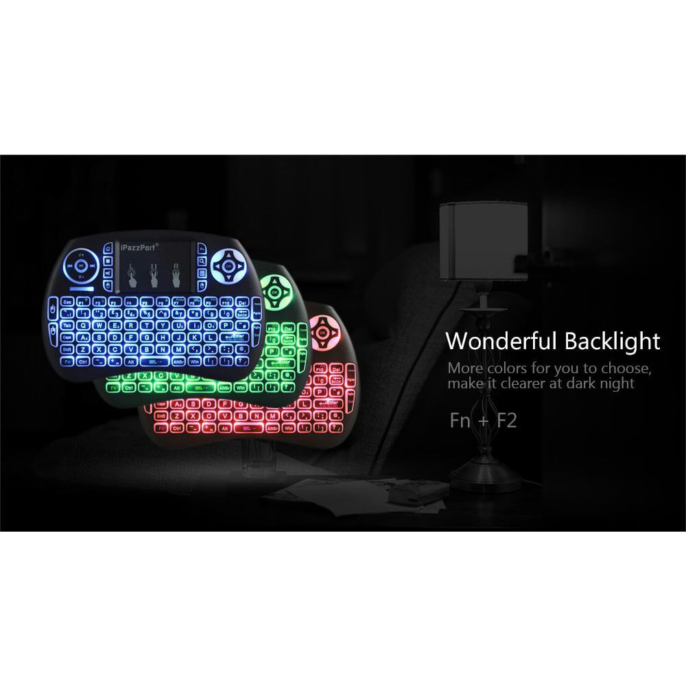 Rii Mini i8 Mini Keyboard Wireless Touchpad RC - RGB Backlight