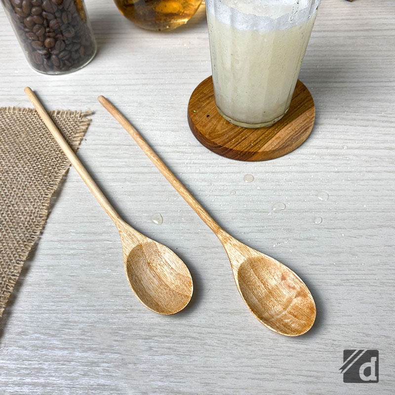 DADALALA Sendok Jus / Sendok Minuman (Tea Spoon) Panjang 24 Cm, Bahan Kayu Mahoni