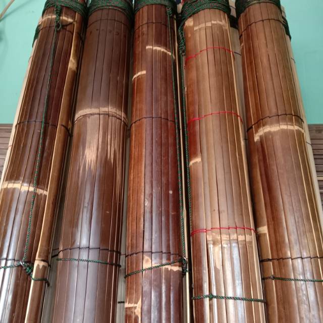 Tirai krei bambu  kulit  hitam 1 5m x 2m Shopee Indonesia