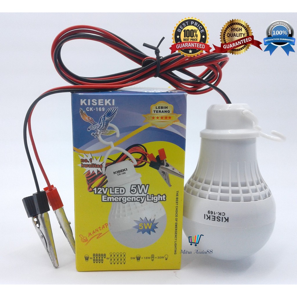 Mitra anda88 lampu  led  dc aki  jepit 5W KISEKI CK 169 