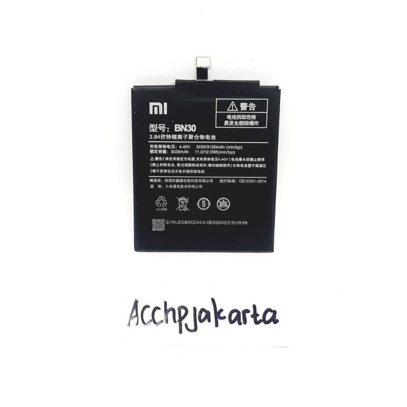 Baterai Hp XiaoMi Redmi 4A BN 30 Original / Battery Batrai Batre BN30 Xiao Mi 4 A Xiaumi Ori