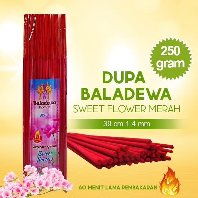 Dupa Hio Wangi Harum Baladewa 39 cm 250 gram 1.4 mm Sweet Flower merah