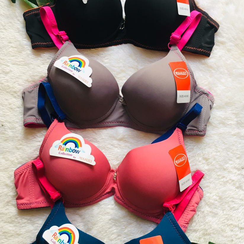 RUMI | 2 PCS   Bra BH Busa / Bra Busa /Bra Kawat / Bra Misslily Art Rainbow 11101