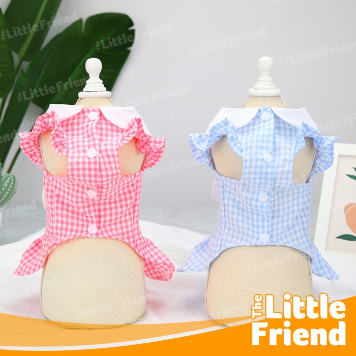 Baju Kucing Anjing Lucu Cute Kostum RABBIT EARS Plaid Skirt