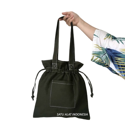 SATU ALAT JAKARTA - 0.2 VINTAGE 100% TEBAL CANVAS PREMIUM ASLI TAS CLASSIC TOTE BAG KANVAS X8852-5