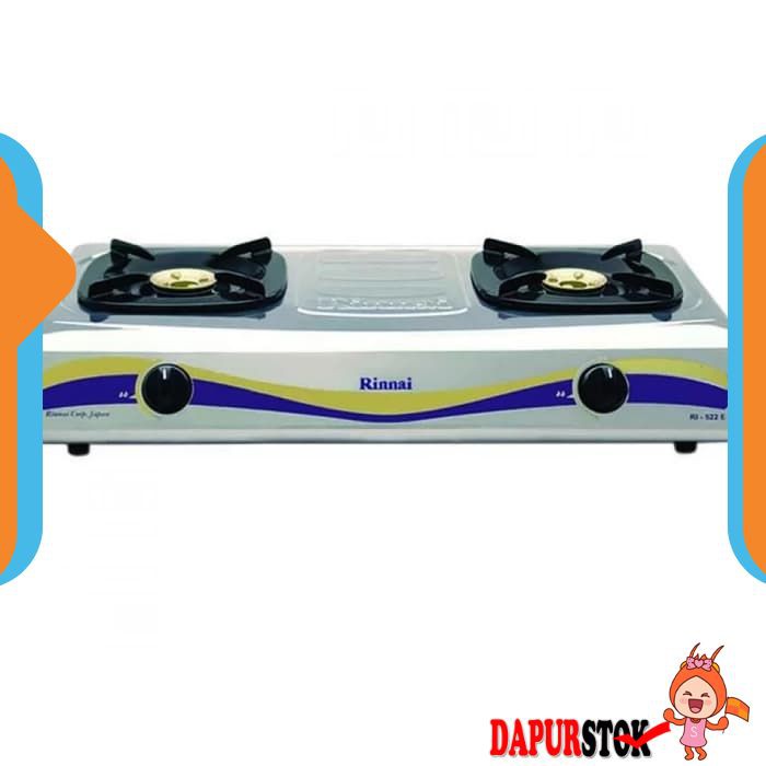 RINNAI Kompor Gas Stainless 2 Tungku RI-522E - Silver