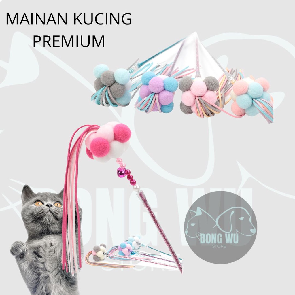 DONGWU MAINAN HEWAN KUCING ANJING LUCU KUCING TONGKAT BULAT WARNA WARNI BULET DAN TONGKAT KUCING LUCU