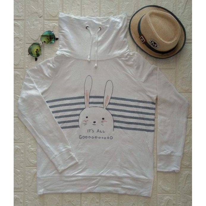 Crewneck putih/longslave turtle neck/CN second brand