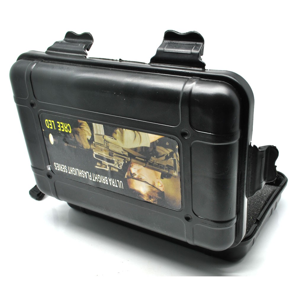 Box Kotak Penyimpanan Plastik Senter LED - Black