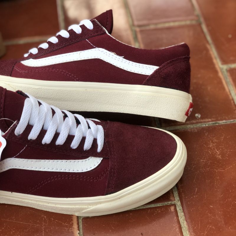 ( NEW BOX ) Vans Old Skool MONO BNIB Maroon White Premium