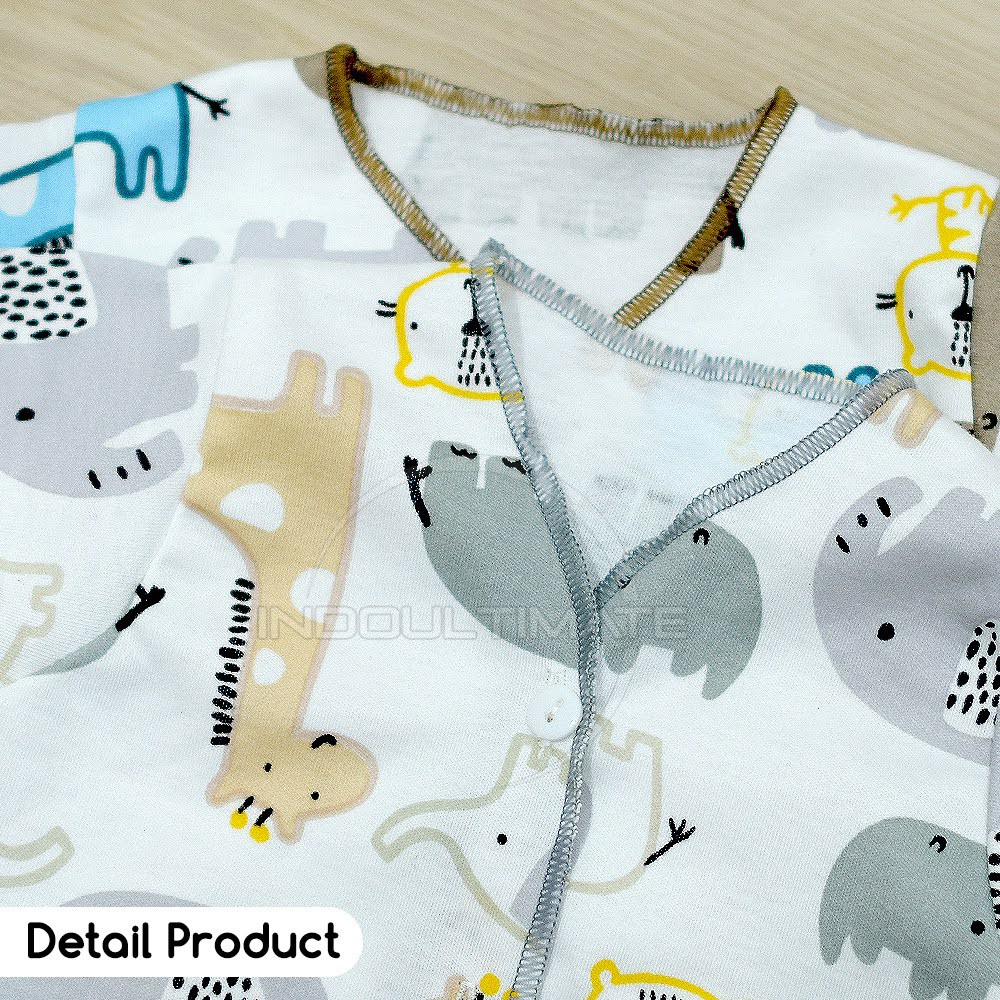 ZOO SERIES BABY LEON DS-111  Baju Lengan Pendek (0-3 Bln)Baju Bayi Baru Lahir Baju Tidur Bayi Baju Harian Bayi Atasan Kaos Bayi Pakaian Bayi