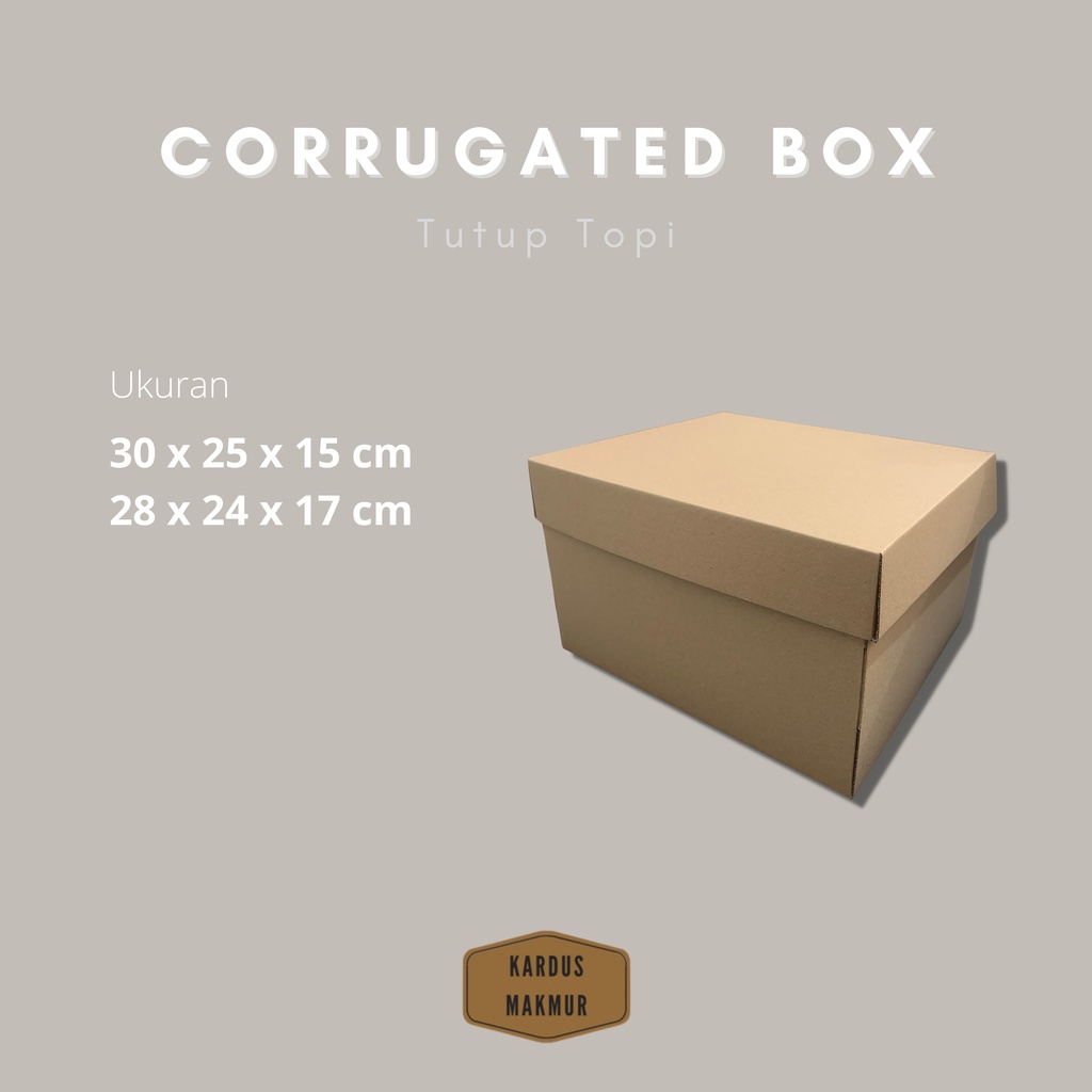 Kardus Makmur - box model tutup topi, premium eflute untuk kotak hampers kado wisuda, kado pengantin