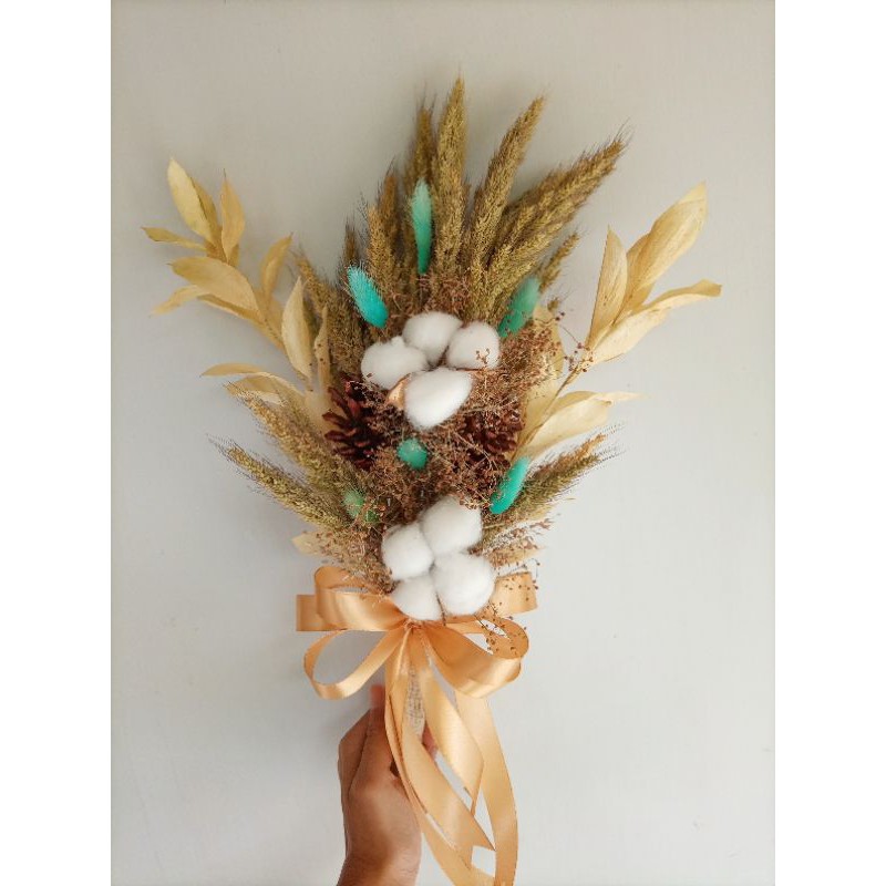 Buket Bunga Kering Rustic Dried Flower Bouquet / Buket Wedding Bunga Kering Buket Lamaran Prewed