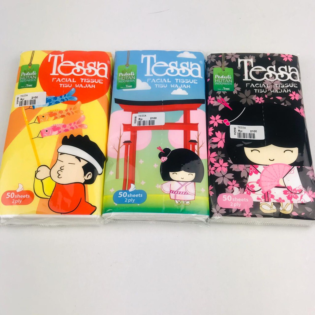 Tisu Tissue TESSA 50 Lembar TRAVELPACK TISU WAJAH 50 SHEET 2 PLY / TISSUE TISU TESSA TRAVEL 50 SHEET