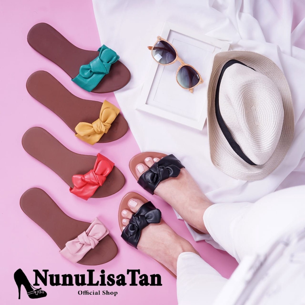 NunuLisaTan Murah Sendal Wanita Sandal RIBBON