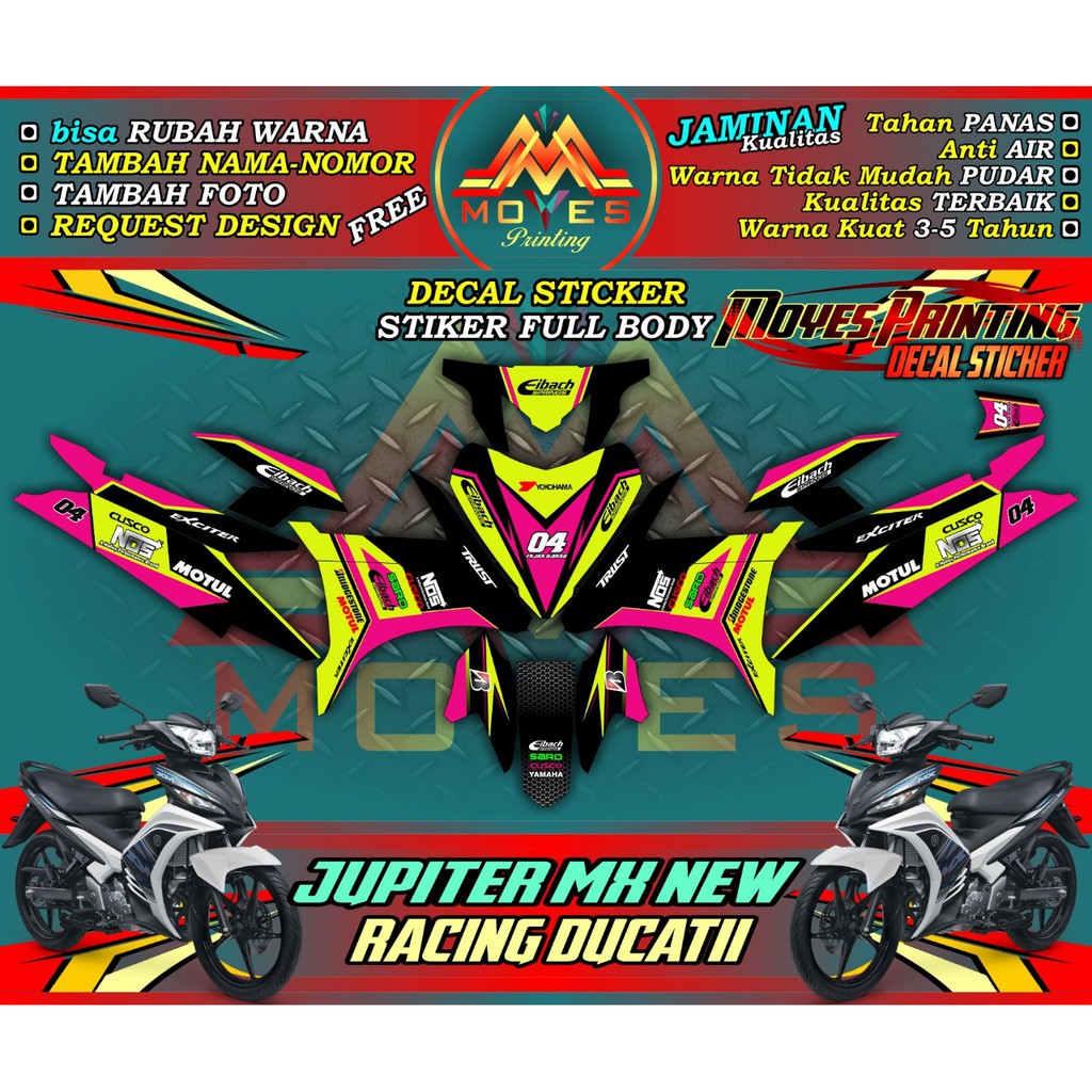 stiker mx new 135 racing decal mx new 135 racing striping mx new 135 racing