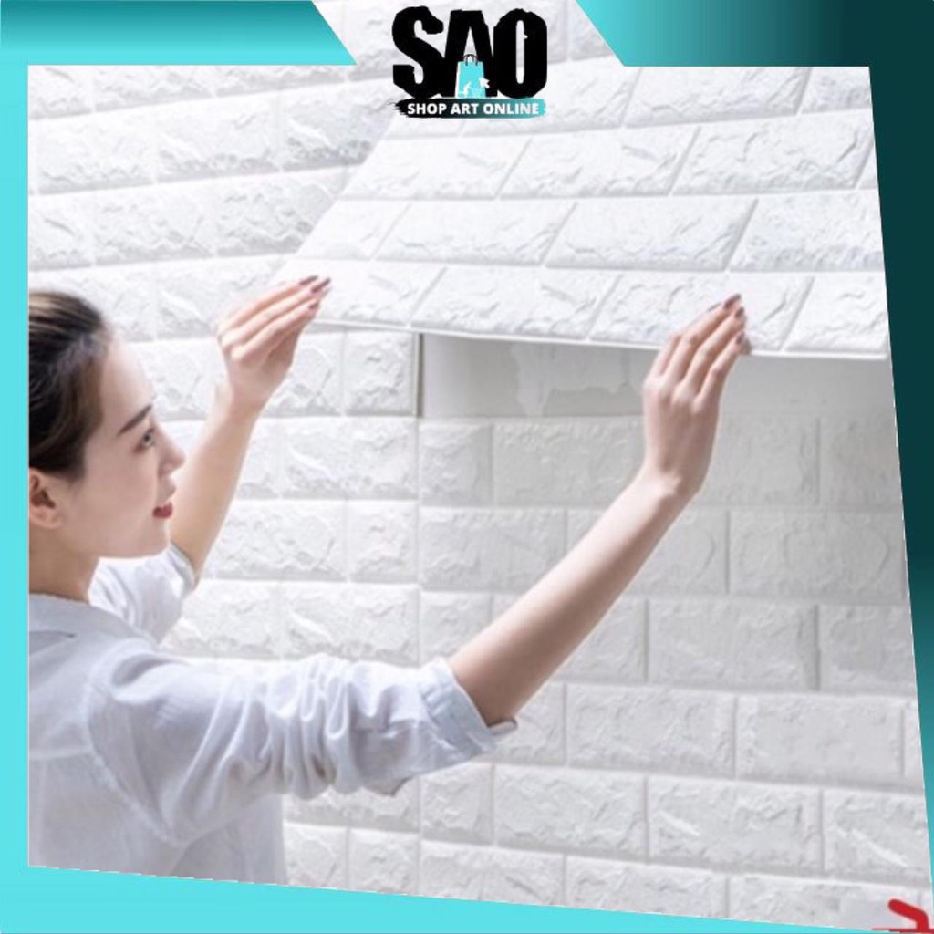 SAO - Wallpaper Dinding Foam Mini 3D Motif Batu Bata Stiker Dinding Dekorasi H5163