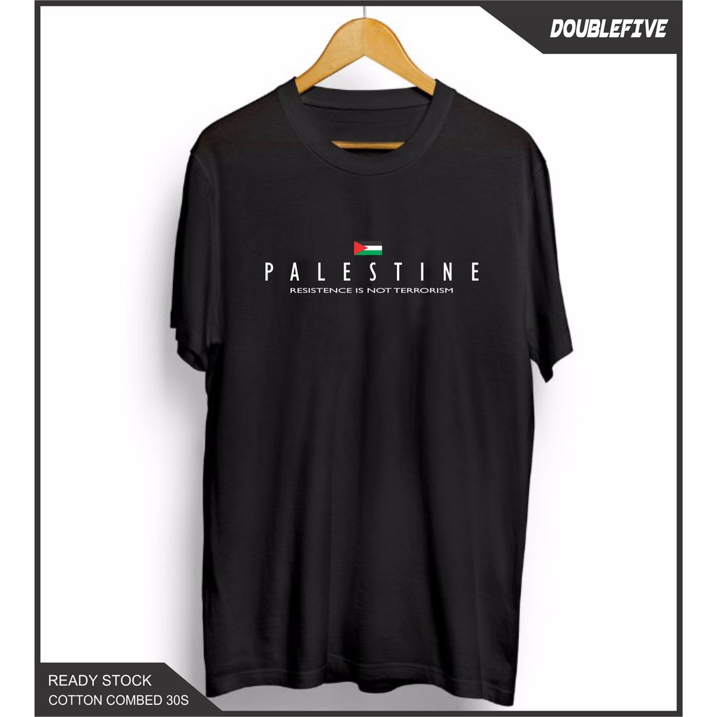 Kaos Distro Kaos Dakwah Kaos Islami Bendera Palestine Cotton Combed 30S Premium