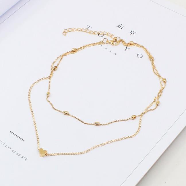 kalung Fashion Korea Simple Berbentuk hati Multilayer Necklace