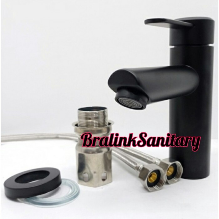 T.Lillie - Kran Wastafel Hitam Panas Dingin/Kran Wastafel Black Panas Dingin