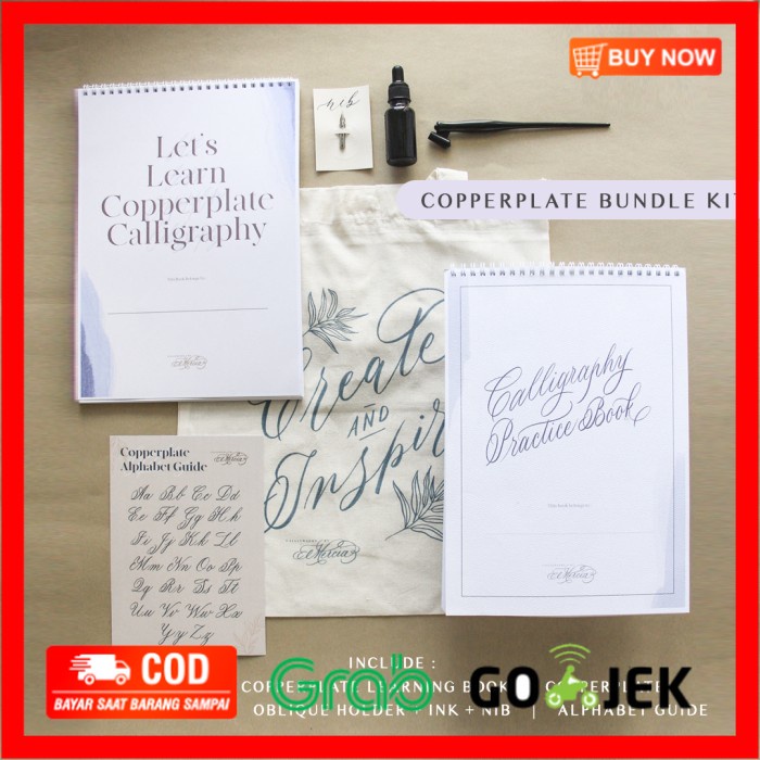 

(BISA COD) Copperplate Calligraphy Learning Kit Bundle - Without Name