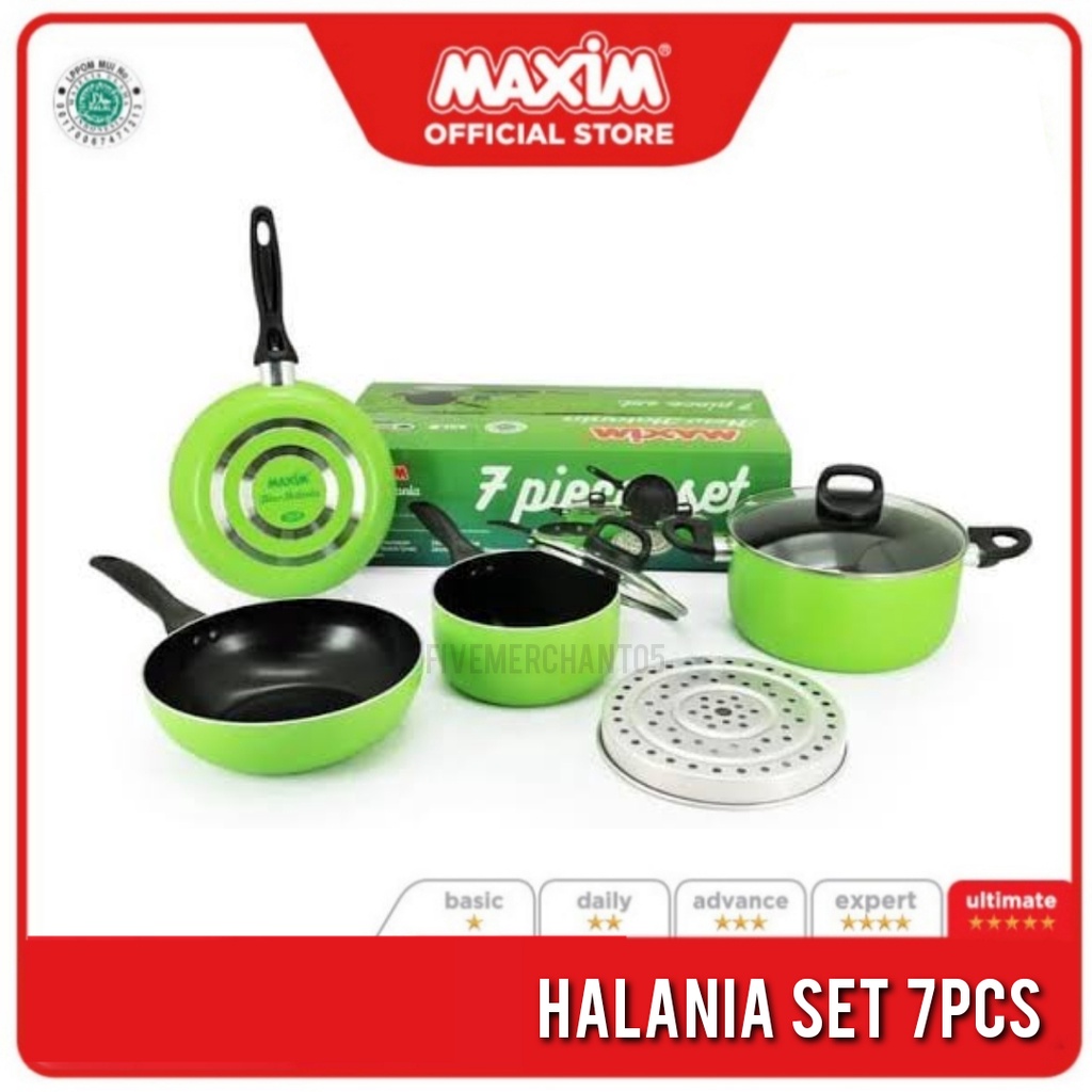 Panci Set Maxim Halania 7pcs Panci Teflon Maxim Panci Maxim Set Halania Frypan Telfon Halania