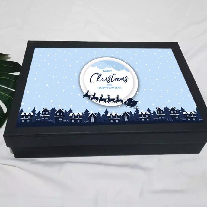 

Kotak Kado Natal Hitam Blue Christmas 30X15X7Cm Tokotaraka94