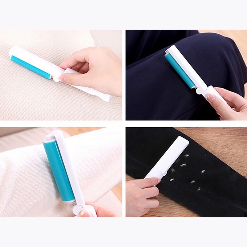 Pembersih bulu kecil - kucing lipat portable mini sticky lint roller roler hewan kotoran debu pakaian baju