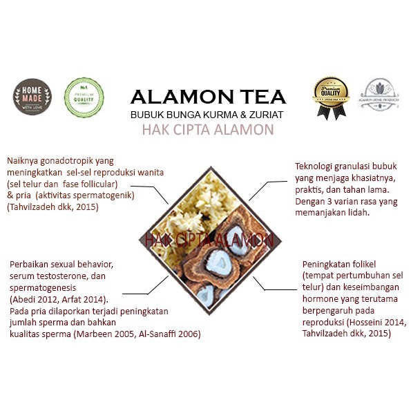 

tradisional-minuman- zuriat powder + dates pollen / program positif / 7x minum / alamon tea - tea