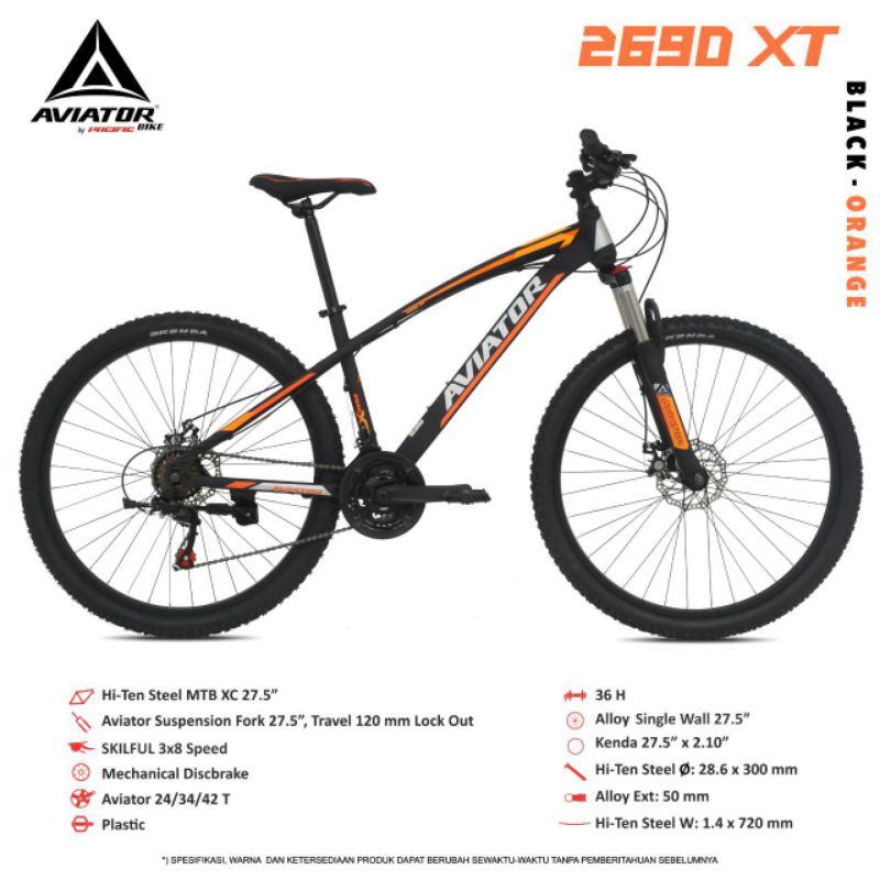 Sepeda gunung aviator mtb 2690 xt 26 dan 27.5