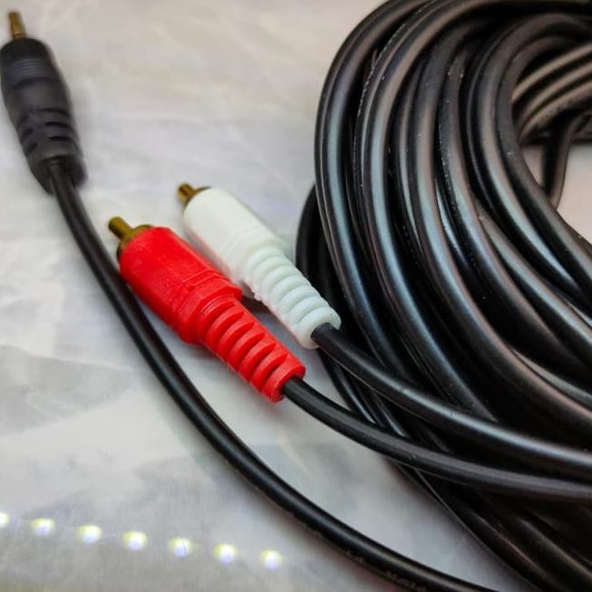 ▔ Q9A Kabel Audio Converter 3.5mm to RCA Stereo 10M Gold Plate Real Pict▔