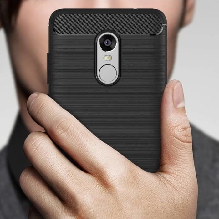 Case IPAKY Soft Carbon Shockproof For Xiaomi Redmi Note 4x - Hitam