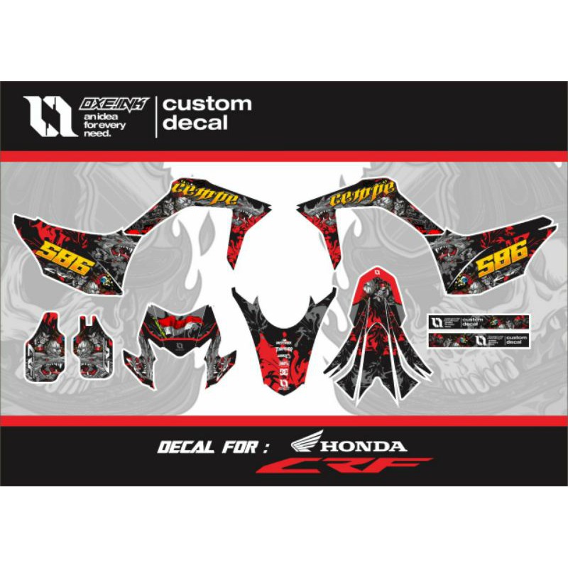 DECAL MOTOR CRF 150L MERAH PUTIH