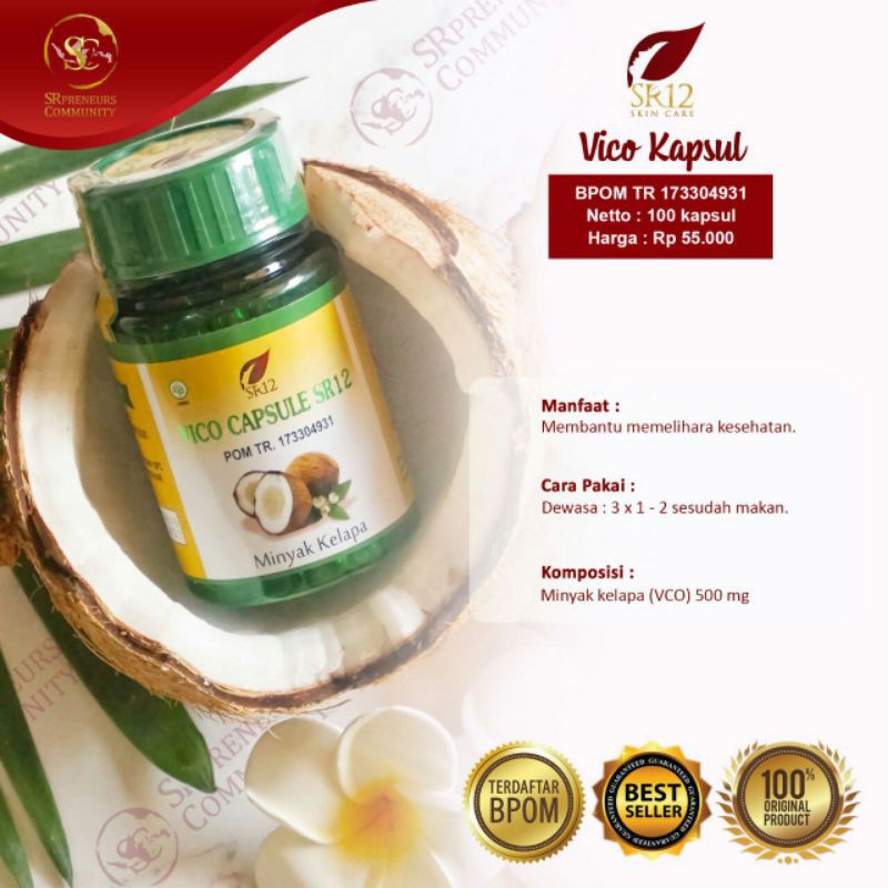 VCO Capsule SR12/VICO Kapsul SR12/Virgin coconut oil