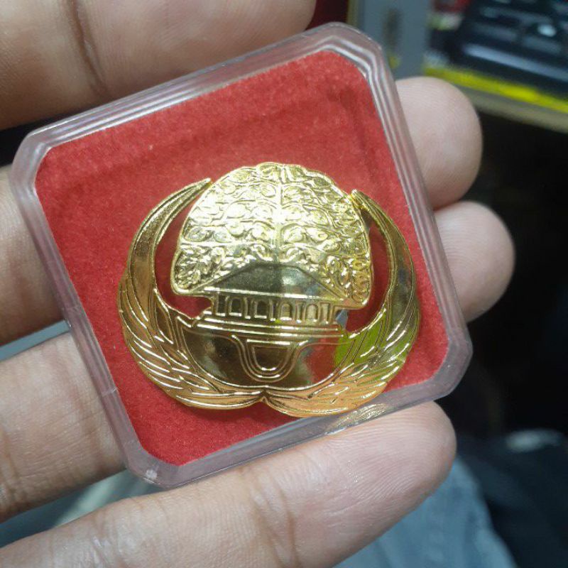 Pin KORPRI Magnet bahan kuningan model mangkok