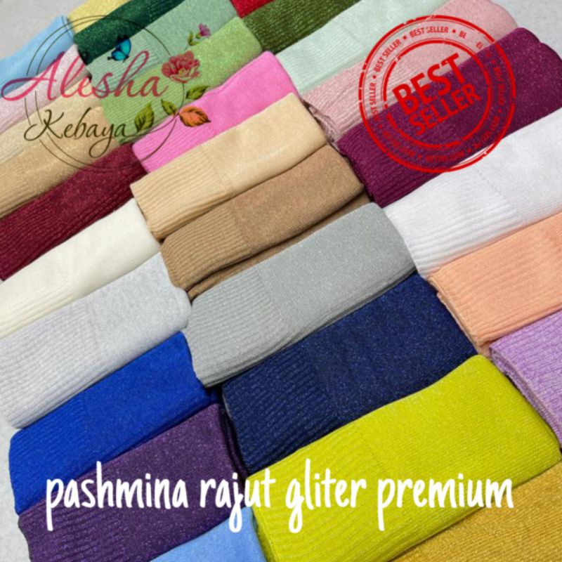 Kerudung pengantin pashmina rajut gliter premium/pashmina rajut gliter/hijab pengantin/kerudung/hijab