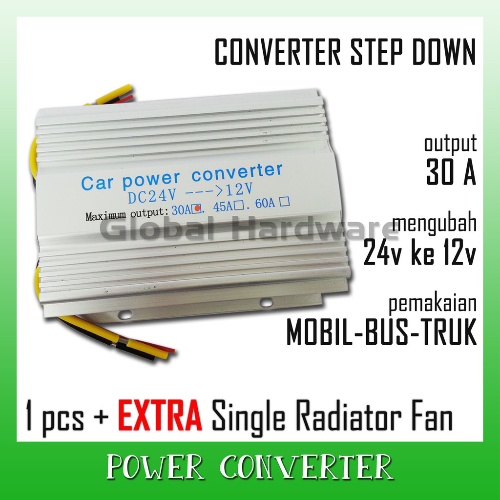 Jual DC to DC Power Transformer Converter Step Down 24v to 12v 30A Car