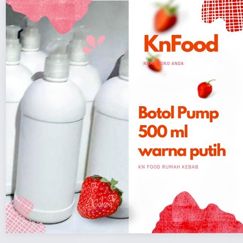 Botol Kosong Putih 500ml Botol pump plastik 500ml