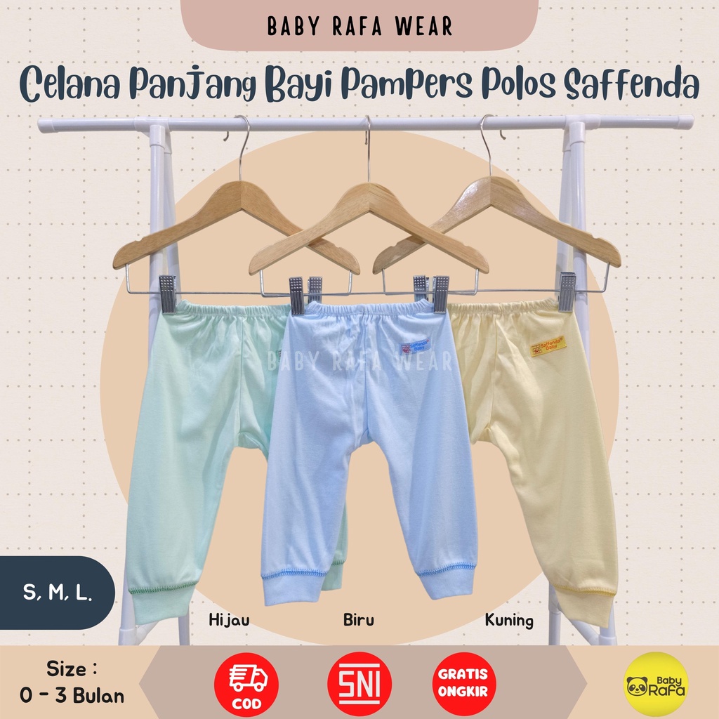 CELANA PANJANG BAYI PAMPERS SIZE S M L SNI SAFFENDA ( POLOS )