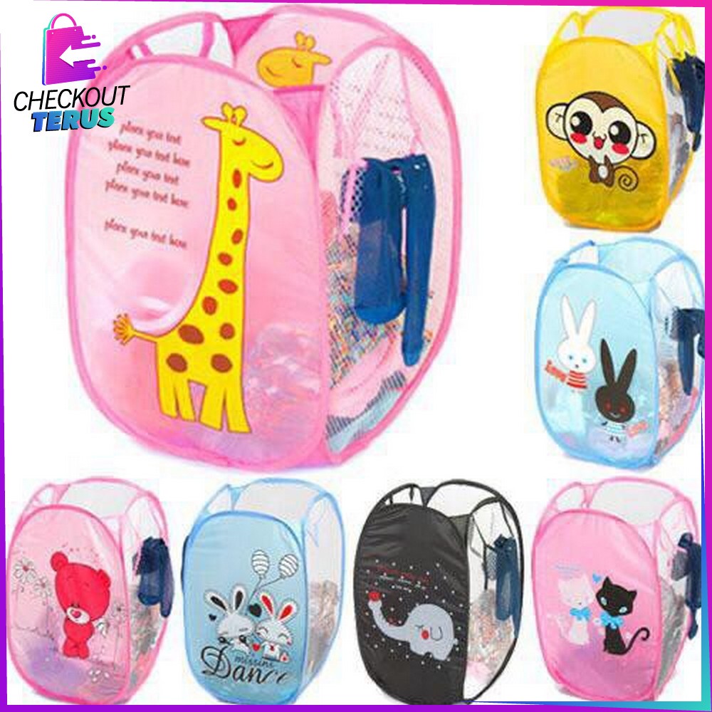 CT C500 Keranjang Baju Kotor Lipat Karakter Keranjang Portable Serbaguna Laundry Bag Keranjang Cucian