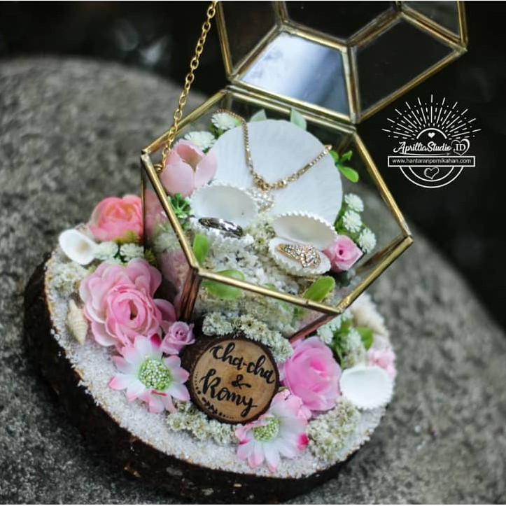 Kotak Perhiasan | Kotak Cincin | Ringbox Tera 7 Pink Ocean
