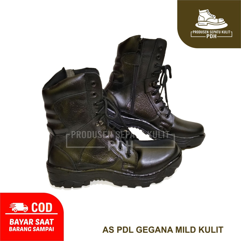 SEPATU PDLG PDL SATPAM SECURITY TNI POLRI SEPATU PDL FULL KULIT JERUK KULIT SAPI