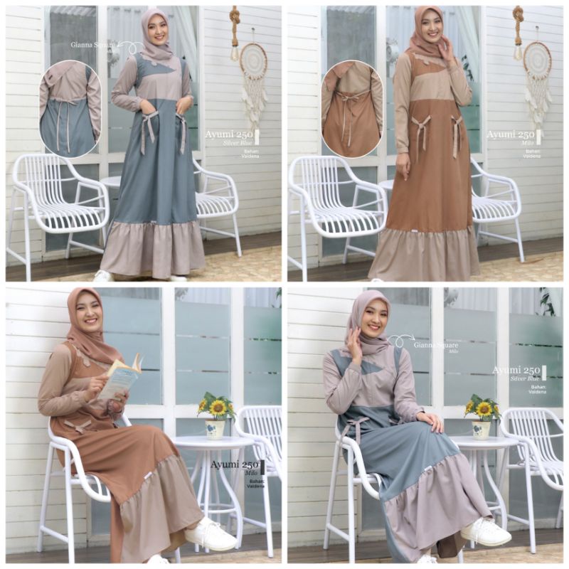 GAMIS ETHICA AYUMI 250 - SILVER BLUE - MILO #BAJU REMAJA DEWASA BUSUI PREMIUM TERBARU 2021#COD