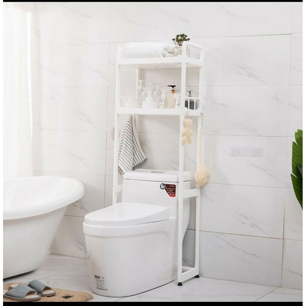 COD - Rak Toilet X98 Tempat Sabun Rak Handuk Rak Kosmetik Toilet Closet Rack Putih GHM