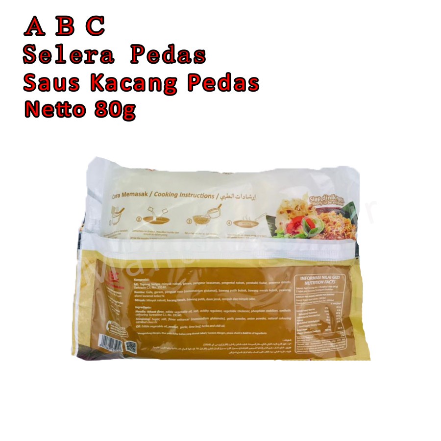 Mie ABC*Selera Pedas*Saus Kacang Pedas*Mi instan goreng*80g