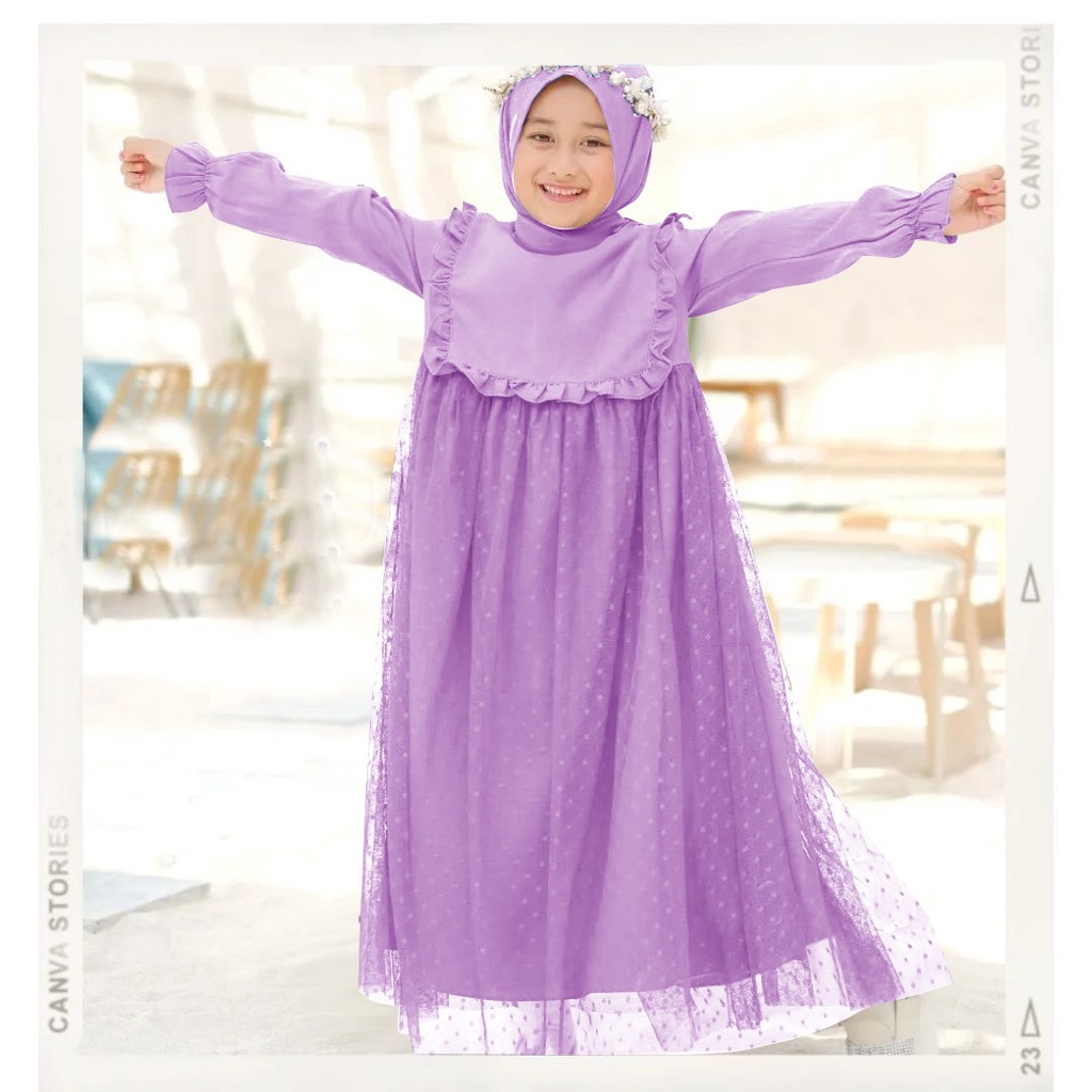 Gamis anak perempuan Nabila 3-11tahun / gamis anak / baju muslim anak perempuan / baju gamis anak pe