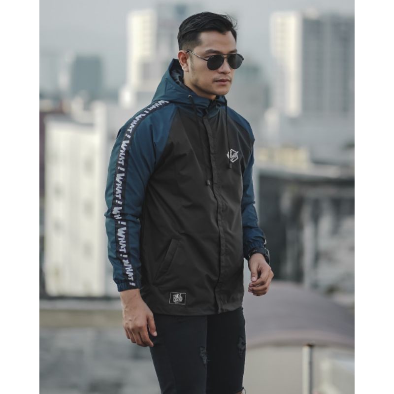 KMO Jaket Outdoor Raglan Running Pria Parasut Taslan / Jaket Olahraga Pria
